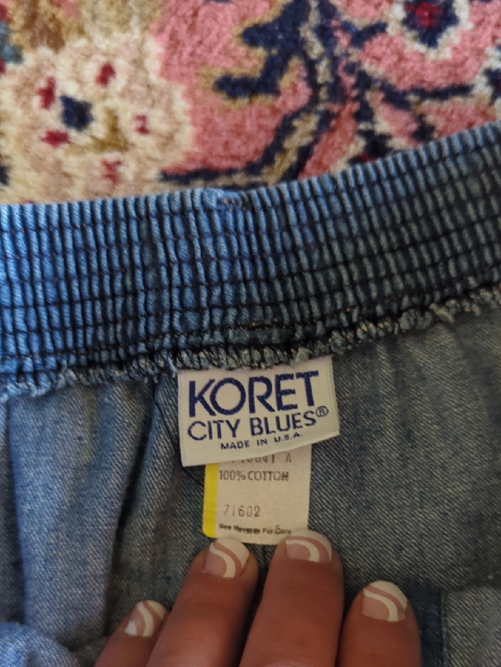 Koret Vintage Blue Denim Button-Front Women's Skirt - Picture 3 of 4